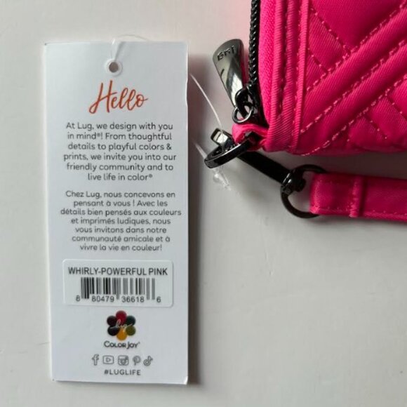 Lug Whirly RFID Wristlet Wallet Powerful Pink - Micro Houndstooth Pink Interior - Picture 12 of 12